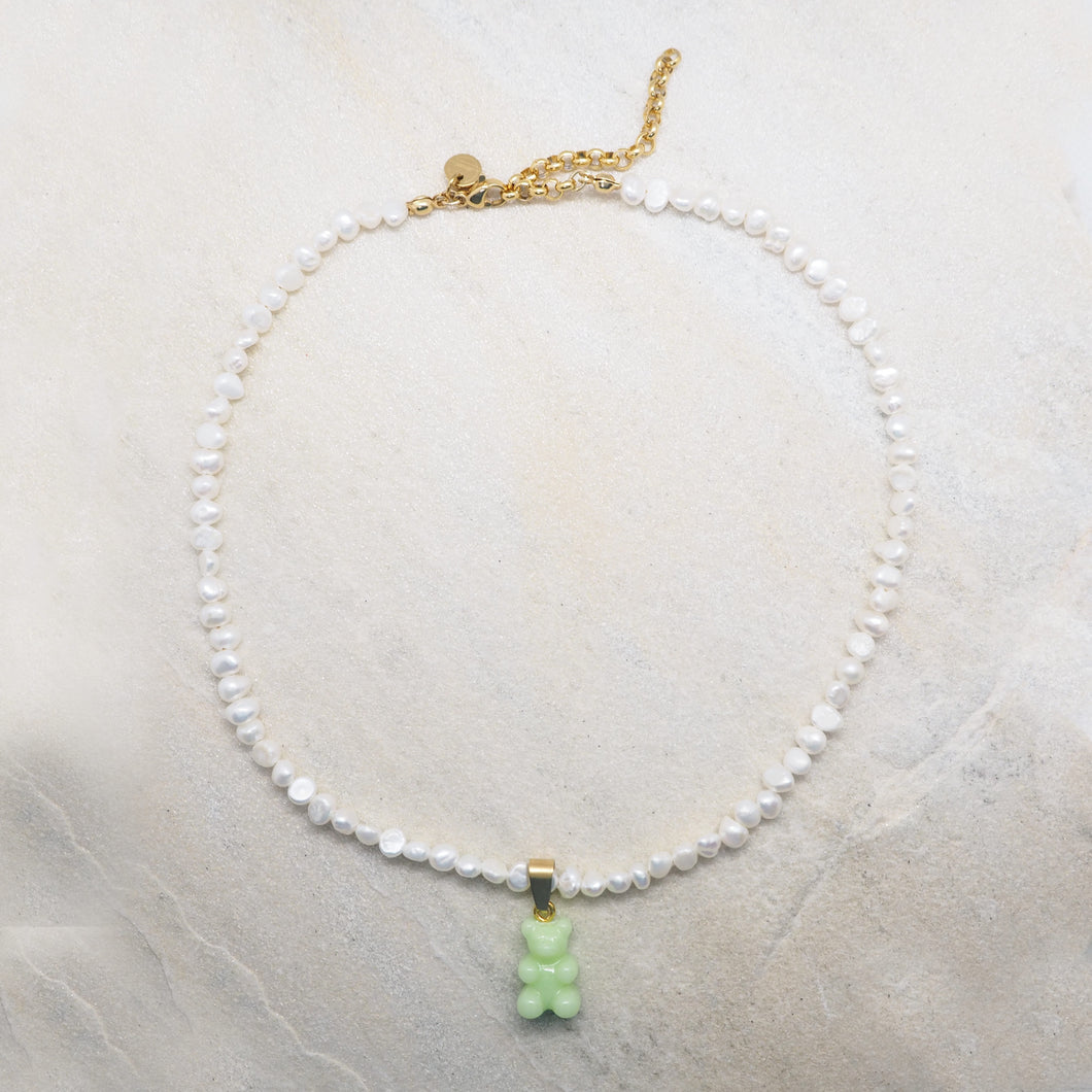 NOSTALGIC BEAR NECKLACE LIGHT GREEN